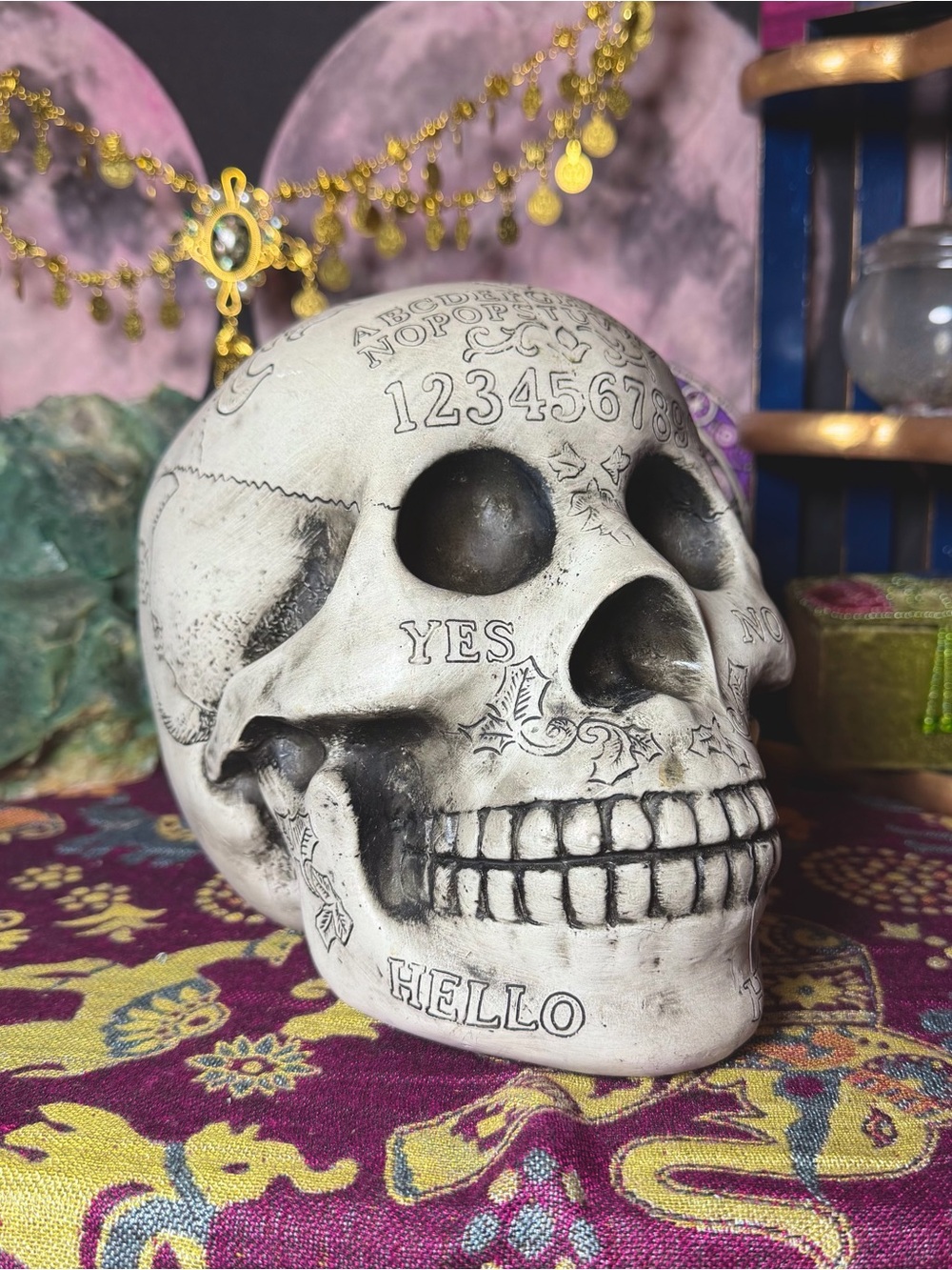 Large Ouija Skull Halloween Goth Decor